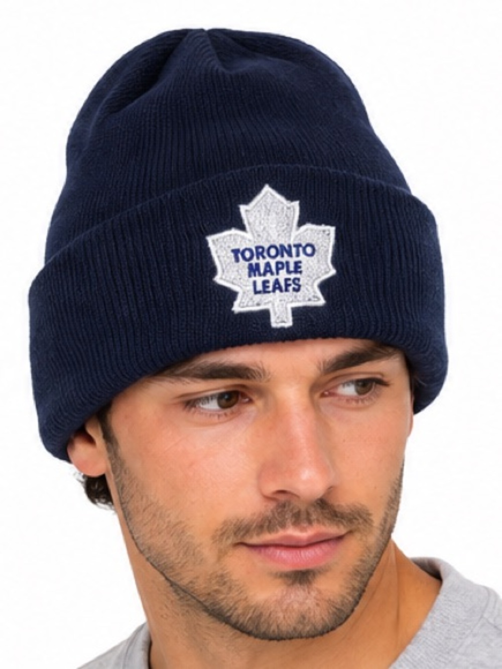 Toronto Maple Leafs NHL Navy Cuffed Knit Beanie Toque NWT